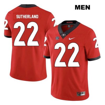 Men's Georgia Bulldogs NCAA #22 Jes Sutherland Nike Stitched Red Legend Authentic College Football Jersey PHO2754OL
